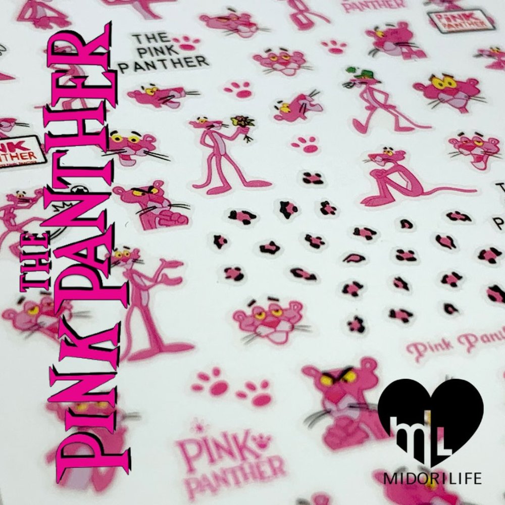 PINK PANTHER Fingernail Stickers Manicure Decals